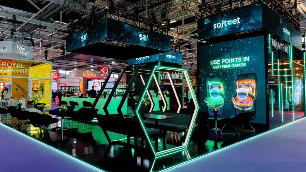 Soft2Bet gaming expo booth showcase